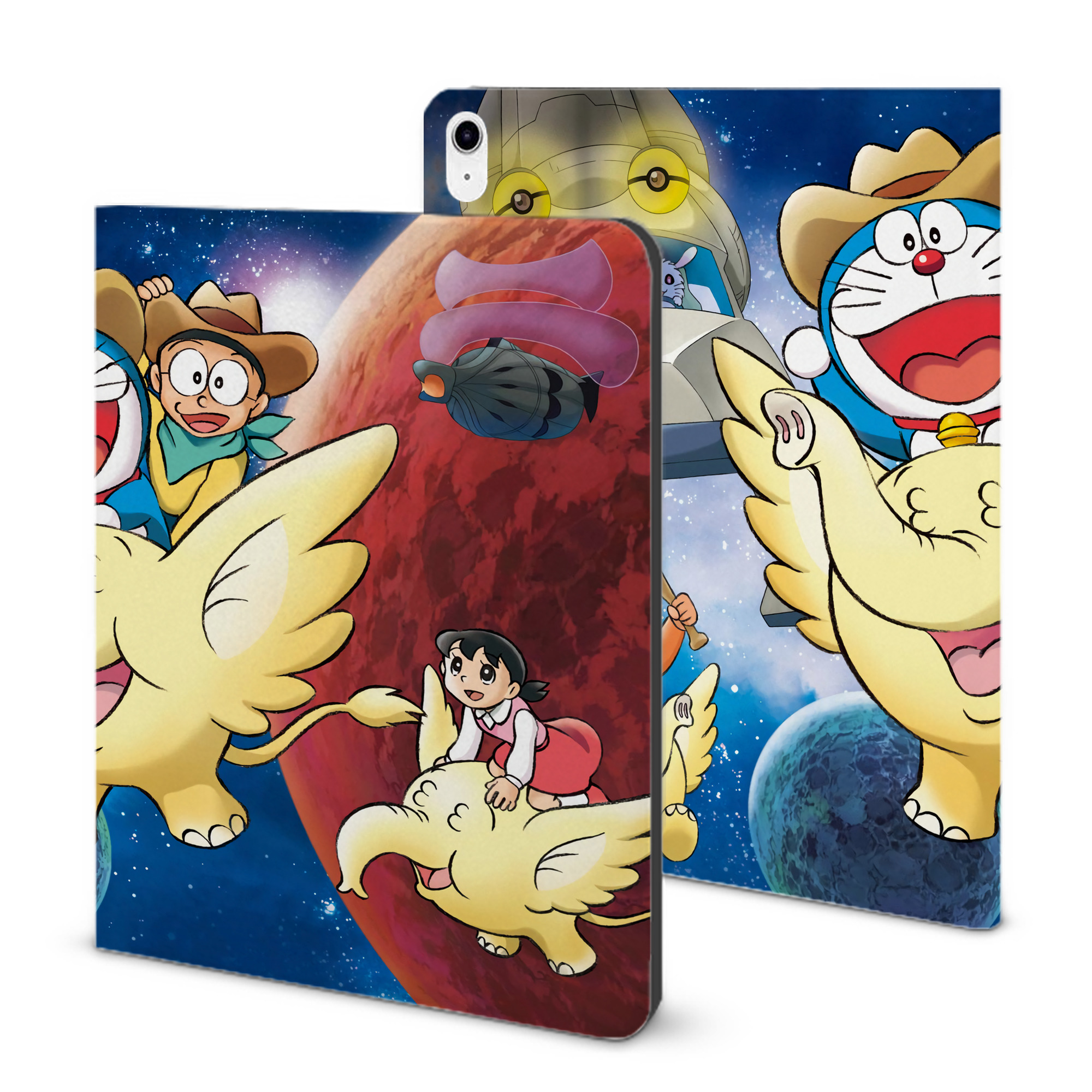 （画像用） ドラえもん Doraemon IPad ケース ブック型 PUレザー TPU 耐衝撃 軽量 薄型 ペン収納なし 全面保護 IPad 各モデル対応